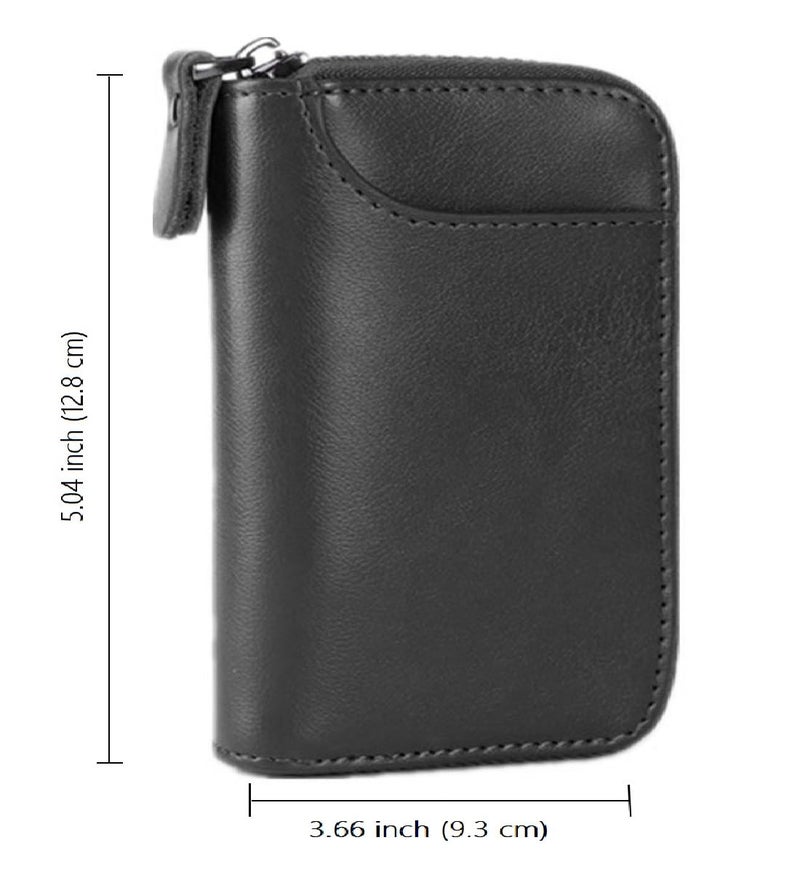 BAKUN Large Zipper Leather Car Key Case, Key Holder Key Organizer Wallet, With 16 Hooks(Black) - Image 5